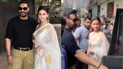Ajay Devgn and Alia Bhatt during the Gangubai Kathiawadi promotions on Thursday. Ajay Devgn and Alia Bhatt during the Gangubai Kathiawadi promotions on Thursday. 