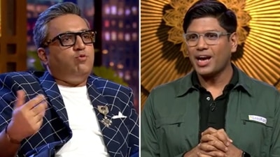 Ashneer Grover teased Peyush Bansal about his Shark Tank India pitch. Ashneer Grover teased Peyush Bansal about his Shark Tank India pitch.