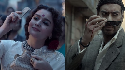 Alia Bhatt and Ajay Devgn in stills from Gangubai Kathiawadi trailer. Alia Bhatt and Ajay Devgn in stills from Gangubai Kathiawadi trailer.