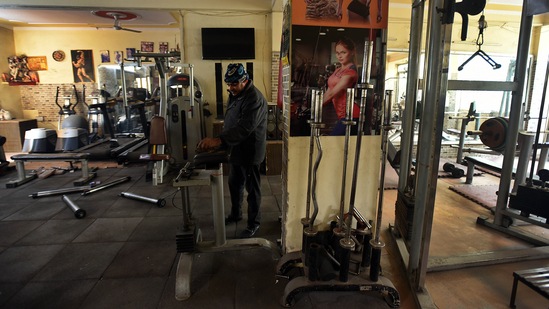 The gyms have also been allowed to reopen with certain restrictions, officials said. (HT Photo/Raj K Raj)