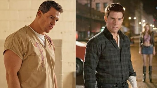 Alan Ritchson (left) plays Jack Reacher in the new Amazon series Reacher, the same role that Tom Cruise played in two films.