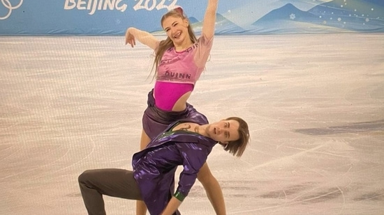 Katharina Mueller and Tim Dieck of Germany dressed as Harley Quinn and Joker at the Winter Olympics.