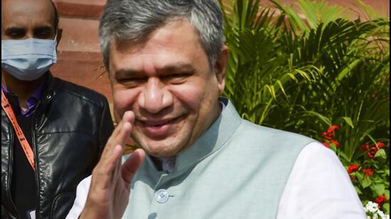 Union minister Ashwini Vaishnaw at the Parliament in New Delhi on Wednesday. (PTI) Union minister Ashwini Vaishnaw at the Parliament in New Delhi on Wednesday. (PTI)