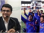 BCCI president Sourav Ganguly &amp; India U19 players after their win over England U19