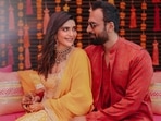 Karishma Tanna and her fiance Varun Bangera during mehendi ceremony.