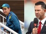Justin Langer (L) and Ricky Ponting.