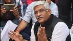 Addressing a press conference in Chandigarh, BJP leader Gajendra Singh Shekhawat said that the arrest was being made a political issue as a “face saver” by the Congress. (HT Photo)