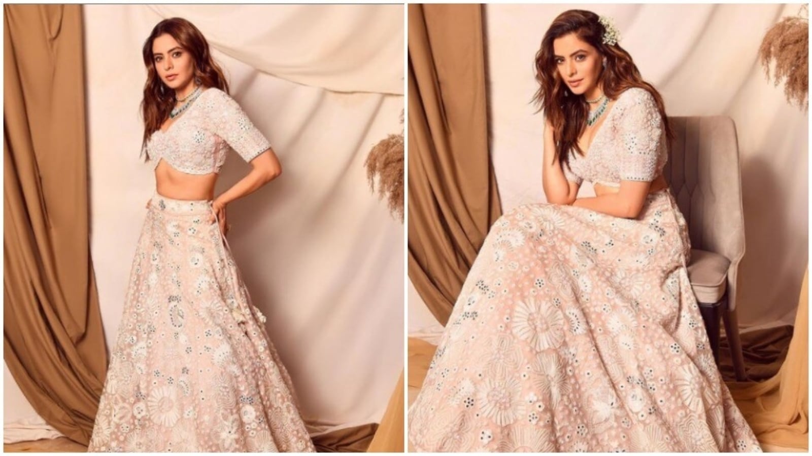 Aamna Sharif, in a blush pink lehenga, is setting bridesmaid fashion goals  | Hindustan Times