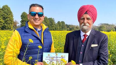 Central University of Punjab chancellor SS Johl and filmmaker Harpreet Sandhu announced the release of the latter’s short documentary on Basant Panchami at PAU campus in Ludhiana. (HT File) Central University of Punjab chancellor SS Johl and filmmaker Harpreet Sandhu announced the release of the latter’s short documentary on Basant Panchami at PAU campus in Ludhiana. (HT File)