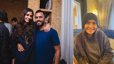 Sonam Kapoor shared her photos on Instagram, with a funny caption for Anand Ahuja. Sonam Kapoor shared her photos on Instagram, with a funny caption for Anand Ahuja.