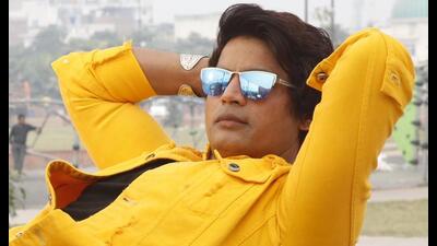 Actor Mukesh J Bharti during his shoot in Lucknow. Actor Mukesh J Bharti during his shoot in Lucknow.