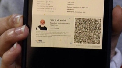 A soft copy of the Covid-19 vaccine certificate with PM Modi's photo. (Hindustan Times/ File)