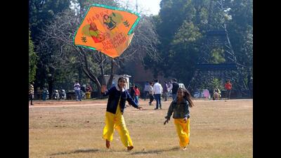 Children flying kites on the occasion of Basant Panchami at Leisure Valley, Sector 10, in Chandigarh on a sunny Saturday afternoon. (Ravi Kumar/HT) Children flying kites on the occasion of Basant Panchami at Leisure Valley, Sector 10, in Chandigarh on a sunny Saturday afternoon. (Ravi Kumar/HT)