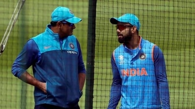 Anil Kumble with Virat kohli (AP)