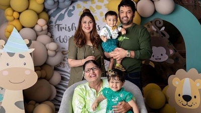 Kapil Sharma with his family. Kapil Sharma with his family.