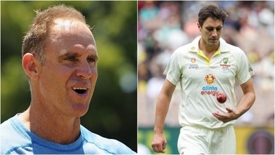 Matthew Hayden (L) and Pat Cummins. (Getty/AP) Matthew Hayden (L) and Pat Cummins. (Getty/AP)