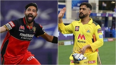 Mohammed Siraj (L) and MS Dhoni. (IPL) Mohammed Siraj (L) and MS Dhoni. (IPL)