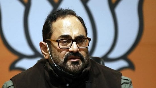 Union Minister of State for electronics and information technology Rajeev Chandrasekhar.&nbsp;(ANI)