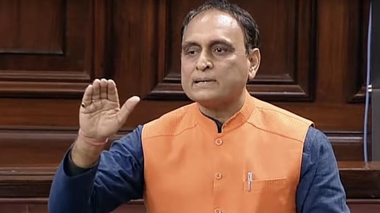Nominated member in Rajya Sabha Rakesh Sinha speaks in the Upper House during the Budget Session of Parliament in New Delhi on Friday. (ANI)
