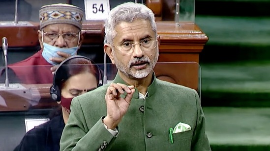 External affairs minister S Jaishankar speaks in Lok Sabha during the Budget Session of Parliament on Friday.(ANI Photo) External affairs minister S Jaishankar speaks in Lok Sabha during the Budget Session of Parliament on Friday.(ANI Photo)