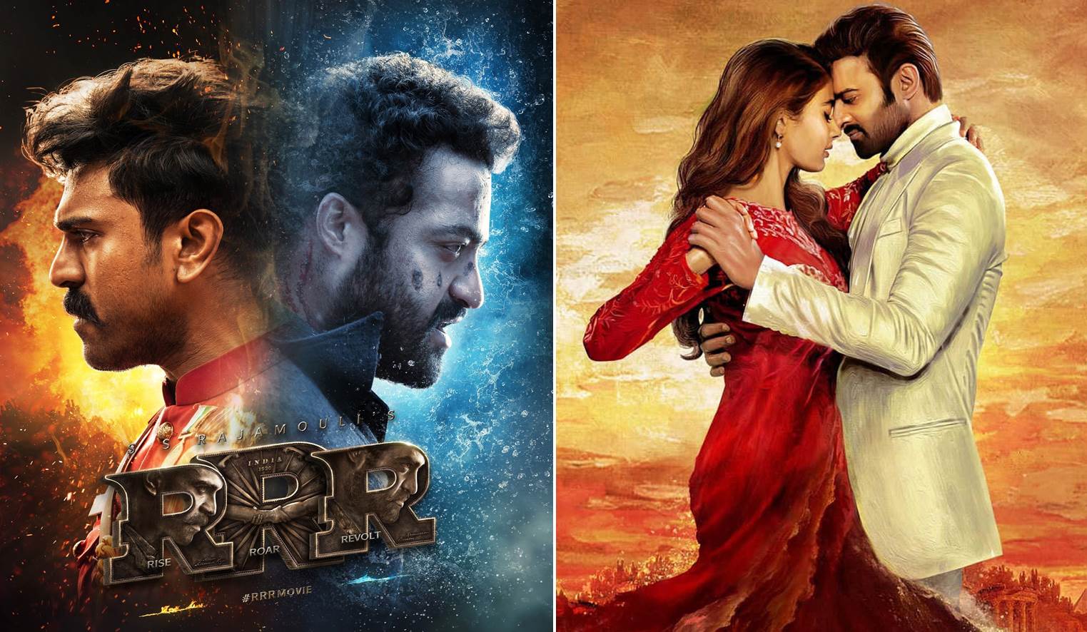 Stills from RRR and Radhe Shyam Stills from RRR and Radhe Shyam