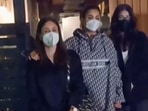 Kareena Kapoor and Karisma Kapoor attend Amrita Arora's son birthday party.