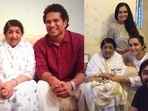 Lata Mangeshkar with Sachin Tendulkar and Shraddha Kapoor's family.&nbsp;