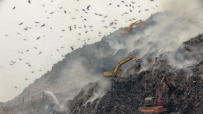 The Ghazipur landfill needs to be cleared by December 2024. (REUTERS) The Ghazipur landfill needs to be cleared by December 2024. (REUTERS)