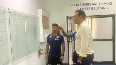VVS Laxman's first day in office at the NCA. (Twitter)
