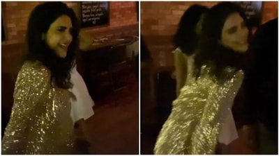 Karishma Tanna grooves to Oo Antava. Karishma Tanna grooves to Oo Antava.