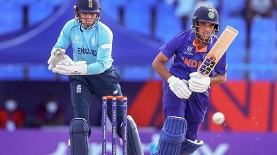 Nishant Sindhu plays a shot as Alex Horton of England keeps during the ICC U19 Men's Cricket World Cup Final (PTI) Nishant Sindhu plays a shot as Alex Horton of England keeps during the ICC U19 Men's Cricket World Cup Final (PTI)