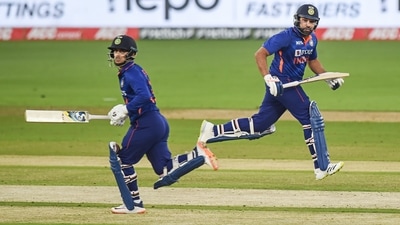 India's Rohit Sharma and Ishan Kishan run between wickets during the first ODI cricket match between India and West Indies, at the Narendra Modi Stadium, in Ahmedabad, Sunday, Feb 6, 2022. (PTI) India's Rohit Sharma and Ishan Kishan run between wickets during the first ODI cricket match between India and West Indies, at the Narendra Modi Stadium, in Ahmedabad, Sunday, Feb 6, 2022. (PTI)