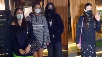 Kareena Kapoor and Karisma Kapoor attend Amrita Arora's son birthday party. Kareena Kapoor and Karisma Kapoor attend Amrita Arora's son birthday party.