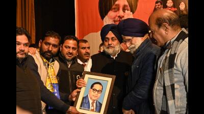 Shiromani Akali Dal (SAD) president Sukhbir Singh Badal in Patiala on Sunday. Shiromani Akali Dal (SAD) president Sukhbir Singh Badal in Patiala on Sunday.