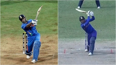 MS Dhoni (L) and Dinesh Bana. (Twitter) MS Dhoni (L) and Dinesh Bana. (Twitter)