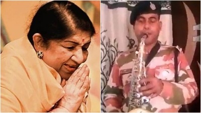 ITBP constable Mujammal Haque can be seen playing the song on Saxophone.