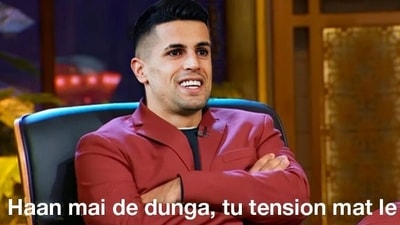 Manchester City player João Cancelo replaces Shark Tank India's Aman Gupta in a meme. Manchester City player João Cancelo replaces Shark Tank India's Aman Gupta in a meme. 