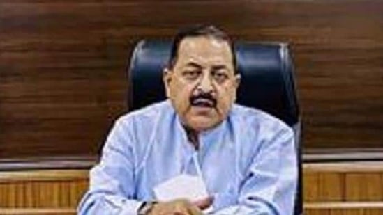 Union minister Jitendra Singh (in picture) spoke with employees who were working from home via video conference and also with those who tested Covid positive and had sought their inputs and views.(PTI)