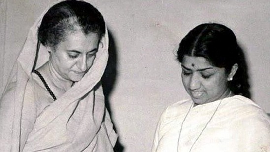 When Lata Mangeshkar met former Prime Minister Indira Gandhi. The late singer was a recepient of India's highest honour, the Bharat Ratna. (ANI)