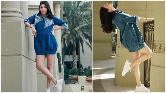 Kajal Agarwal 2018 19 Xxx Com - Pregnant Kajal Aggarwal slays maternity fashion in mini denim dress worth  â‚¹13k | Fashion Trends - Hindustan Times