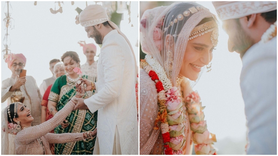 Karishma chose heavy and minimalistic jewellery. Karishma chose heavy and minimalistic jewellery. 