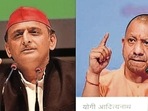 File photos of Samajwadi Party chief Akhilesh Yadav and chief minister Yogi Adityanath.&nbsp;