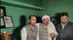 RLD leader Jayanath Chaudhary with BKU chief Naresh Tikait and his son Gaurav Tikait at Sisauli in Muzaffarnagar. (SOURCED IMAGE)