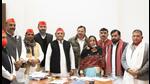 Subhavati Shukla with Samajwadi Party president Akhilesh Yadav and others at the time of joining the party ahead of the UP polls. (FILE PHOTO) Subhavati Shukla with Samajwadi Party president Akhilesh Yadav and others at the time of joining the party ahead of the UP polls. (FILE PHOTO)
