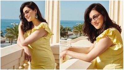 Kajal Aggarwal is currently having a gala time vacationing with her husband Gautam Kitchlu in Dubai. The actor recently treated her fans with pictures of herself flaunting her baby bump. (Instagram/@kajalaggarwalofficial) Kajal Aggarwal is currently having a gala time vacationing with her husband Gautam Kitchlu in Dubai. The actor recently treated her fans with pictures of herself flaunting her baby bump. (Instagram/@kajalaggarwalofficial)