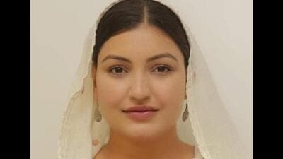 Punjabi folk singer Anmol Gagan Mann (AAP) has already established a name for herself with her fiery speeches during the farmers’ agitation. (HT Photo)