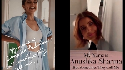 The images are taken from the videos posted by Deepika Padukone and Anushka Sharma under the viral trend. (Instagram/@deepikapadukone and Instagram/@anushkasharma) The images are taken from the videos posted by Deepika Padukone and Anushka Sharma under the viral trend. (Instagram/@deepikapadukone and Instagram/@anushkasharma)