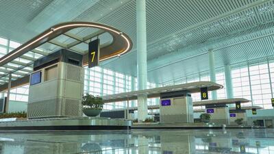 The new arrivals terminal spans 8,000 square metres and is equipped with four new baggage reclaim carousels, officials said on Monday. (HT PHOTO.) The new arrivals terminal spans 8,000 square metres and is equipped with four new baggage reclaim carousels, officials said on Monday. (HT PHOTO.)