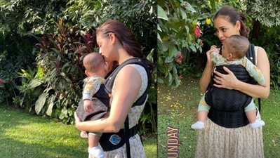 Dia Mirza with son. Dia Mirza with son. 