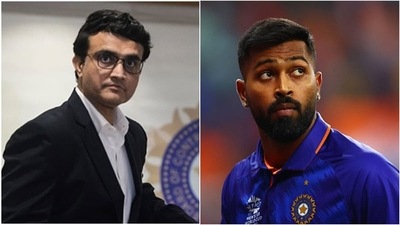 Sourav Ganguly (L) and Hardik Pandya. (AP) Sourav Ganguly (L) and Hardik Pandya. (AP)